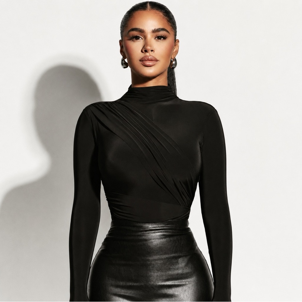 Naked Wardrobe Hourglass Drape Bodysuit